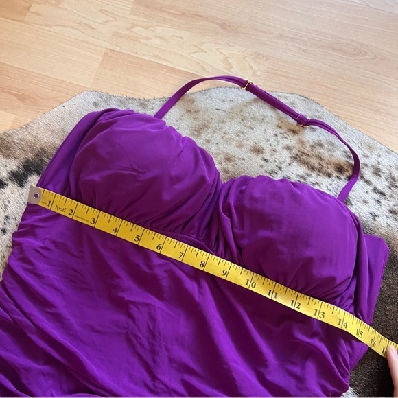 SPANX Ruched Slimming Shapewear One Piece Swimsuit in Purple Size‎ 14 - Picture 3 of 6